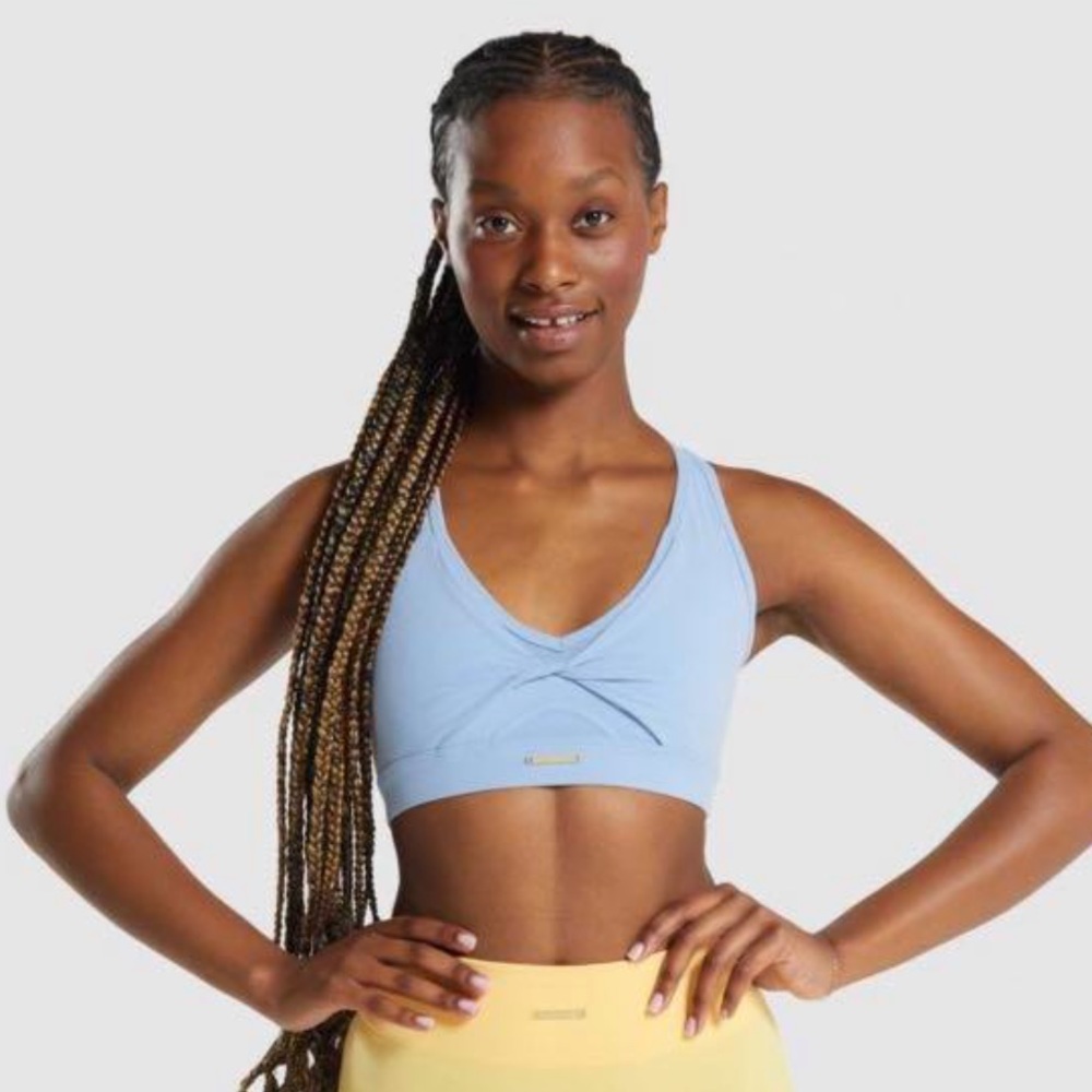 Whitney Simmons Gymshark Blue Sports Bra